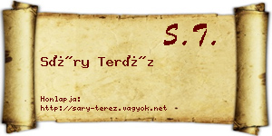 Sáry Teréz névjegykártya